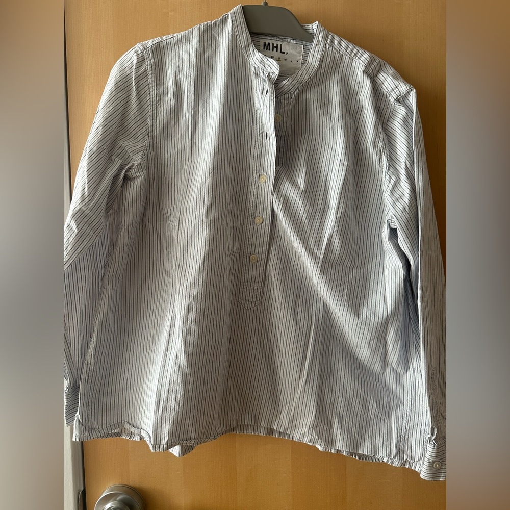Blue Striped Pullover Shirt by MHL Margaret Howell Size S